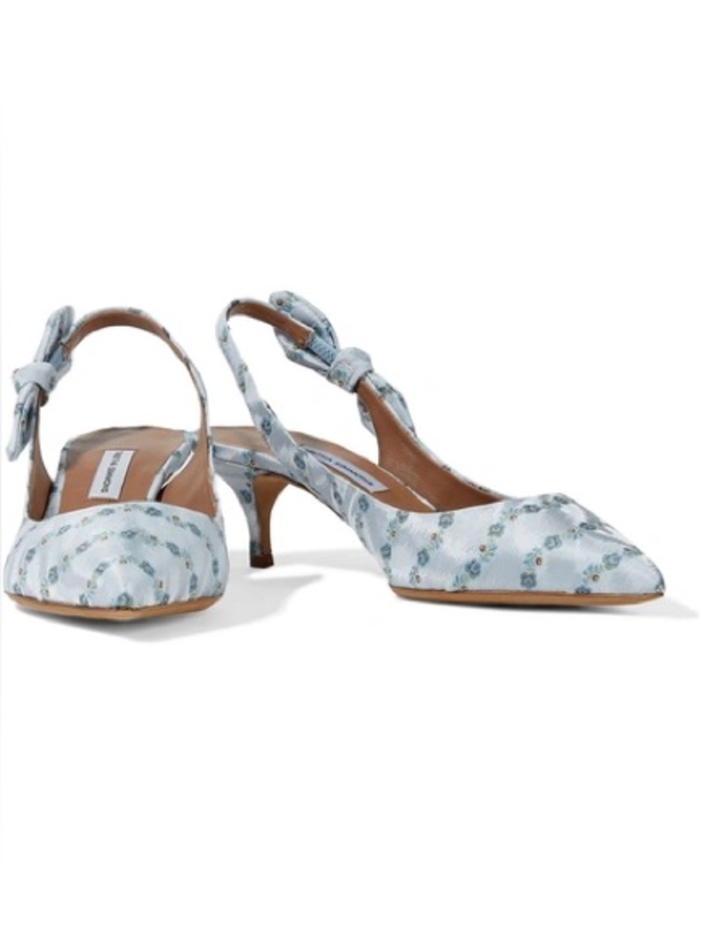 TABITHA SIMMONS- Slingback Pumps Sky Blue Floral Size 8.5